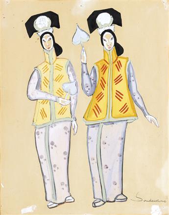 COSTUME / FASHION. Soudeikine, Serge. Group of 3 Costume Designs for The Chinese Nightingale.